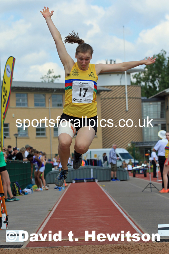 Womens Under-17s Long Jump, 2022 Northern Inter Counties U17s and U15s Track and Field, York, Thursday, June 2nd. Photo: David T. Hewitson/Sports for All Pics